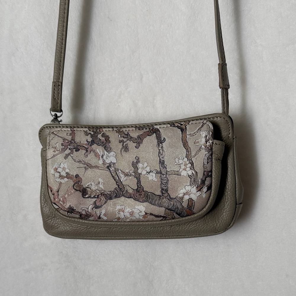 JEON ICON Los Angeles Leather Van Gogh Almond Blossom Art Wear Crossbody - Picture 3 of 12